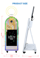 Photomaton à impression instantanée avec logiciel gratuit, écran tactile 32 pouces, miroir magique, disponible en entrepôt US/UK/CA/EU