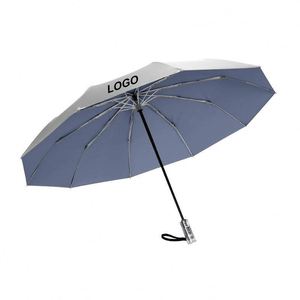 Parapluie Grande Taille Double Usage avec Revêtement Argenté, Entièrement Automatique, Pliant Mécaniquement, Protection Solaire et Anti-UV pour Hommes et Femmes, Vente en Gros - Product Image 1