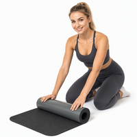 Tapis de yoga antidérapant en PU de 5 mm d'épaisseur, tapis de sol professionnel pour salle de sport, tapis d'exercice insonorisant et amortissant pour usage domestique, 183 cm, pour femmes