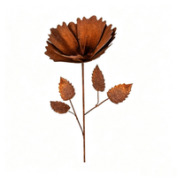 Piquet de jardin en fer rouillé, finition naturelle, décoration rustique en métal pour patio, pelouse, cour arrière