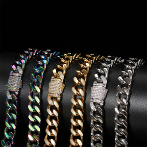 Cadena Cubana de Acero Inoxidable Chapada en Oro, Estilo Miami, Resistente a la Decoloración, para Hombre - Product Image 5