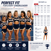 Seragam Cheerleading Custom Seamless Fusing untuk Tim Sekolah, Cetak Sublimasi untuk Kompetisi dengan Logo Custom - Buatan China