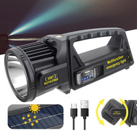 350 °   Linterna de Mano Giratoria de Doble Luz, Linterna LED Recargable Solar, Lámpara de Trabajo de Emergencia