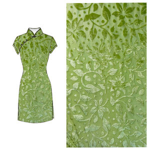 ברוקד קטיפה קטיפה פוליאסטר פרחוני בורנוט בד שמלה - Product Image 2