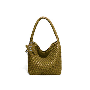 Bolso de Hombro Tejido de Moda para Mujer, Mini Bolso Hobo Bonito para Niñas, Bolso de Axila con Dije de Estrella, Casual para Uso Diario y Viajes - Product Image 2