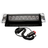 AIJIEHE 8 LED Double Couleur 12V 8W Feu Stroboscopique de Voiture Rouge Bleu, Lumière d'Avertissement Super Lumineuse pour Camion, Signal d'Urgence à Ventouse