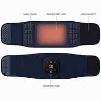 Ceinture de massage lombaire avec 4 moteurs vibrants intégrés, massage 4 zones, rechargeable sans fil