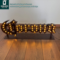 Enseigne au néon en métal éclairée par LED Marque Lettre Ampoule Enseigne Bar Led Enseigne Chapiteau Personnalisé
