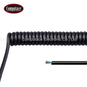 สายไฟสปริงแบบขด 6 แกน สีดำ 3A 6x0.12mm² ยืดได้สูงสุด 600 มม. สำหรับอุปกรณ์อิเล็กทรอนิกส์ - Product Image 1