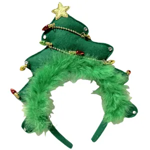 Weihnachts baum dekoration Haar bügel Feder fünfzackige Stern lampe Stirnband Kinder Frauen Persönlichkeit Haarband