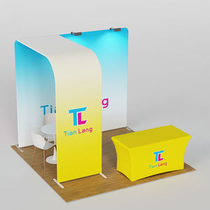 Soporte de exhibición comercial con cabina de exhibición de publicidad portátil Pantalla de exhibición de 10*10 pies y fondo de logotipo personalizado - Product Image 3