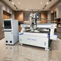 Router CNC ATC de 3 ejes y un solo husillo 1325 1530 1825 con PLC NC Studio para corte de madera en paneles, muebles, armarios y puertas