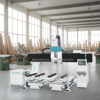 Machine à bois robuste JUNRAN à 5 axes avec 2 broches ATC pour fraisage 3D courbé et usinage sur mesure