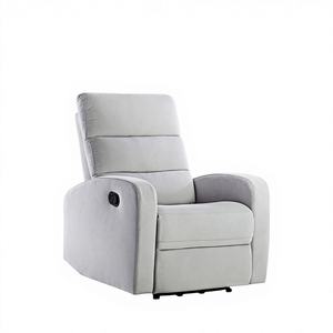 Fauteuil à bascule inclinable rembourré design, ergonomique, en tissu gris, contemporain, pour bureau, maison, chambre, salon, cinéma, siège de luxe - Product Image 1