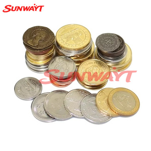 เครื่องจำหน่ายสินค้าอัตโนมัติแบบใช้เหรียญพร้อมโลโก้สั่งทำขายส่ง เหรียญเกมอาร์เคดแบบกำหนดเอง เหรียญโลหะสีเงินทองเหลือง - Product Image 6