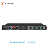 Amplificateur de puissance numérique professionnel audio de classe D 2 canaux, format 1U, PA1600 2*600W 4 Ohm, métal