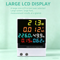 Meter Energi Multifungsi Satu Fasa DIN Rail dengan LCD Warna, Voltmeter AC, Amperemeter, Faktor Daya, dan Pengukur kWh untuk Sistem Tenaga Surya