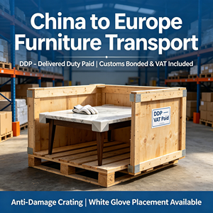 Transport <span class=keywords><strong>de</strong></span> meubles anti-dommages <span class=keywords><strong>de</strong></span> Chine vers l'Europe, protection des bords, caisse renforcée et placement sous protection blanche - Product Image 1