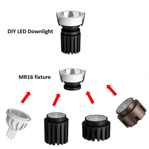त्रिगुट रहित डाउनलाइट फ्रेम कट-आउट 70 मिमी 75 मिमी 7 डब्ल्यू 12w एम्बेडेड Gx 5.3 mr16 नेतृत्व मॉड्यूल फ्रेम - Product Image 5