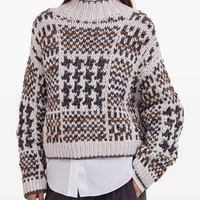 Pull en laine cachemire luxueux et élégant pour femmes Style à col rond de haute qualité avec manches longues tissées pour le confort hivernal