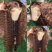 Nouvelle Arrivée Perruque Longue Bouclée Synthétique Tendance pour Femmes Européennes et Américaines, Cheveux Bruns Transparentes Naturellement Volumineuses, Fabriquée à la Machine