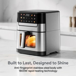 Freidora <span class=keywords><strong>de</strong></span> <span class=keywords><strong>Aire</strong></span> Digital <span class=keywords><strong>de</strong></span> Acero Inoxidable <span class=keywords><strong>de</strong></span> 8L/6L con Pantalla Táctil, Circulación Rápida <span class=keywords><strong>de</strong></span> <span class=keywords><strong>Aire</strong></span>, Cocina Eléctrica sin Aceite, Certificaciones ETL GS CE CB RoHS - Product Image 5