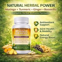 Complément Alimentaire Herbal Moringa Curcuma Gingembre Boswellia Capsules Soutien Immunitaire Antioxydant Énergie Soutien Énergétique Sureau Réglisse 60