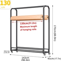 Porte-rouleaux suspendu mobile en métal moderne pour l'affichage de films de changement de couleur de voiture et de tissus textiles avec barre de suspension réglable