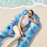 Fauteuil flottant gonflable transfrontalier en forme de feuille d'érable pour adulte, lit flottant en U, chaise flottante pour piscine et lac