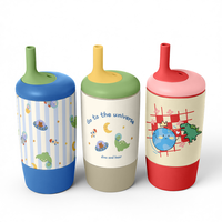 Everich Best Seller Gobelet pour enfants personnalisé à double paroi de 12 oz, en acier inoxydable 304, anti-fuite, passe au lave-vaisselle, sans BPA