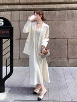 Ensemble blazer décontracté et robe camisole style coréen, Nouveauté 2026 – Ensemble deux pièces pour femme