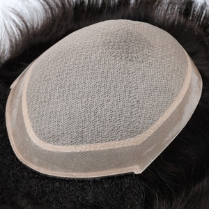 Prothèse capillaire pour homme en soie, cheveux indiens Remy, ondulation naturelle, haute densité, 100% cheveux humains, meilleur prix, bonne qualité - Product Image 1