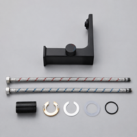 Robinet cascade carré noir avec minuterie et affichage de la température en temps réel, mitigeur de lavabo à commande tactile intelligente pour meuble-lavabo
