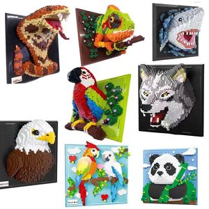 Blocs de construction 3D en forme de tigre, <span class=keywords><strong>puzzle</strong></span> mural en micro briques DIY, jouet de construction éducatif pour enfants et adultes - Product Image 2