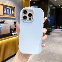 Coque de téléphone en TPU minimaliste de couleur unie pour iPhone 16 Pro Max 15 14 13 pour iPhone avec coque souple à cadre électrolytique