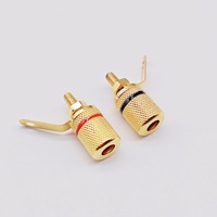 Connecteur jack banane 4mm plaqué or Terminal audio pour haut-parleurs Matériau de contact en cuivre Borne de liaison Borne de haut-parleur