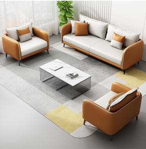 Canapé 1 2 3 places 1 + 1 + 3 Ensemble de canapé moderne en cuir PU d'attente pour le salon et le bureau Canapé d'îlot Design moderne pour <span class=keywords><strong>meett</strong></span> - Product Image 4