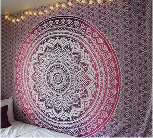 定制编织白色黑色太阳月亮挂毯塔罗牌壁挂占卜巫术印花床罩垫 - Product Image 6