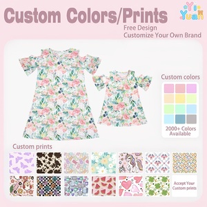 Abiti coordinati mamma-figlia floreali OEM ODM personalizzati, casual estivi, traspiranti e ad asciugatura rapida - Product Image 3
