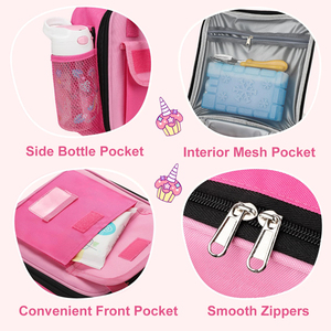Tactical Oxford Material Kids Insulated <b>Lunch</b> <b>Box</b> Cooler <b>Lunch</b> Bag for <b>Boys</b> & Girls Toddler School Daycare Rose Red - Product Image 3