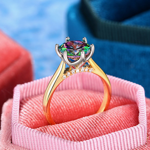 Anillo de Moissanita Q925, Corte Brillante Redondo, Plata 925, Engaste de Garras, Anillo de Compromiso Clásico para Mujer - Product Image 5