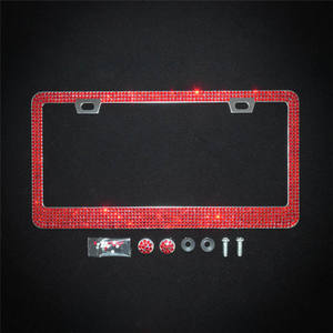 Soporte de marco de matrícula de <span class=keywords><strong>coche</strong></span> de acero inoxidable estándar de EE. UU., accesorios de decoración del hogar con diamantes de imitación de cristal ostentosos - Product Image 3