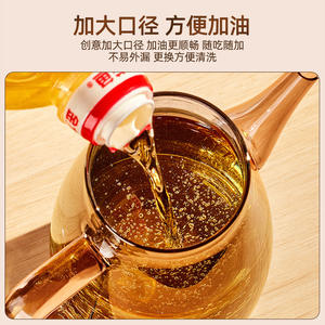 Botella de vidrio para aceite de 1000 ml con tapa metálica redonda, transparente, para almacenamiento de condimentos de cocina, para aceite, salsa de soja, vinagre - Product Image 3