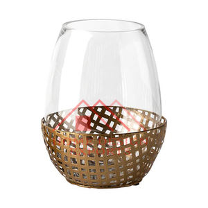 Brass Hurricane Candle Holder with <b>Glass</b> Votive - Product Image 2