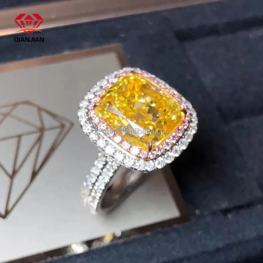 Bijoux fins personnalisés Glacé VVS Moissanite Diamant 925 Argent 10K 14K 18K Bagues en or massif