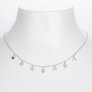 Collar con Colgante de Disco Pulido de Plata de Ley S925, Joyería Fina Minimalista en Capas para Mujer, Uso Diario - Product Image 2