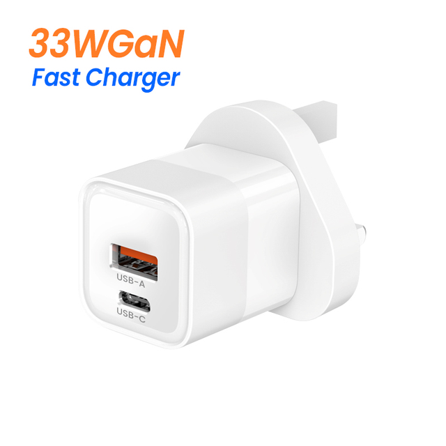 Original 33W USB GaN Type-C Fast Wall Charger with SCP & OTP Protection Foldable Design for Cell Phones Travel Use