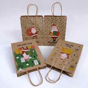 Bolsas de Regalo Navideñas de Papel Kraft Marrón Ecológicas con Asas, para Fiestas, al por Mayor, en Existencia, Precio de Fábrica, Envío Rápido - Product Image 5