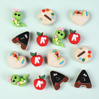 Perles en silicone 3D de dessin animé pour enseignants, accessoires mignons à faire soi-même, breloques pour lanières, cartes d'identité d'enseignant, lot en vrac