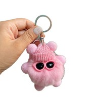 Gantungan Kunci Bola Arang Kecil Bulu Kelinci Lucu Model Eksplosif, Boneka Bola Plush Kelas Atas Kartun Terkenal di Internet, Hadiah Pesta